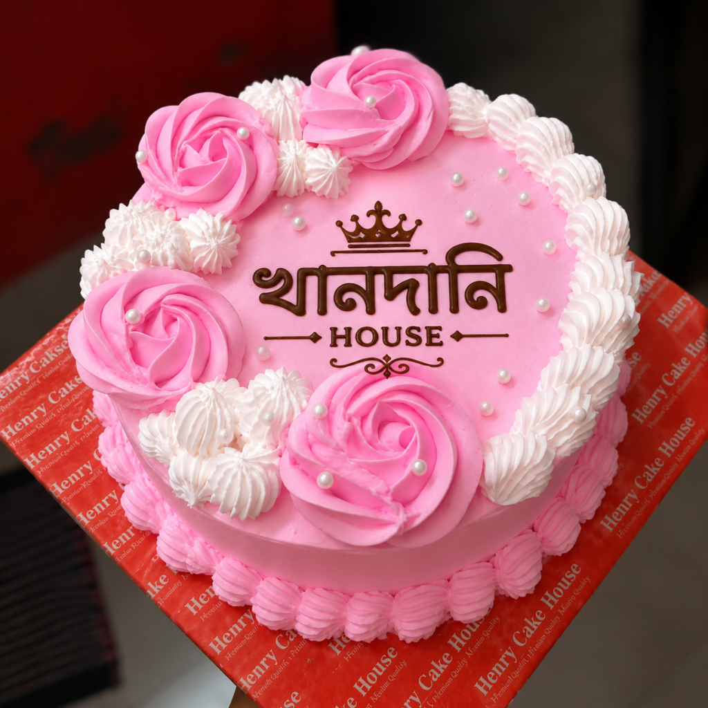 পিংক ফ্লোরাল জন্মদিনের কেক